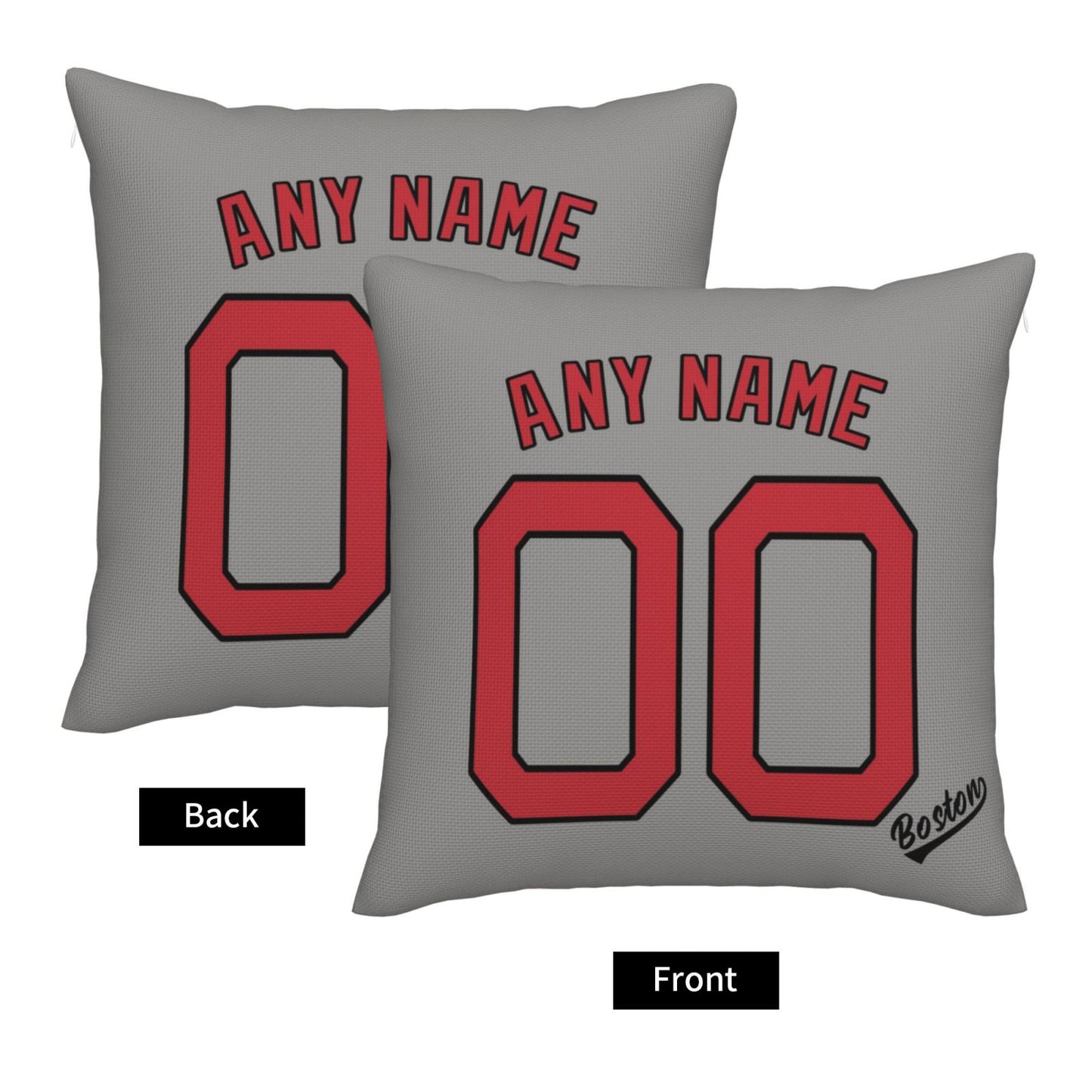 Custom Boston Red Sox Pillow Decorative Throw Pillow Case - Print Personalized Football Team Fans Name & Number Birthday Gift Football Pillows