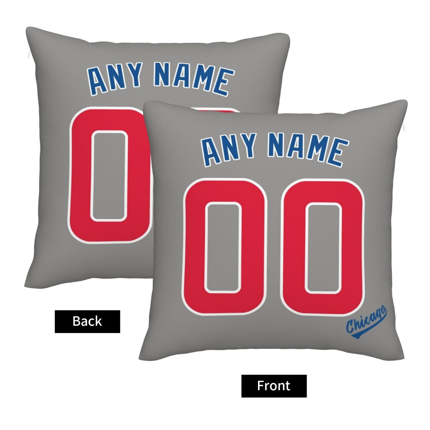 Custom Chicago Cubs Pillow Decorative Throw Pillow Case - Print Personalized Football Team Fans Name & Number Birthday Gift Football Pillows