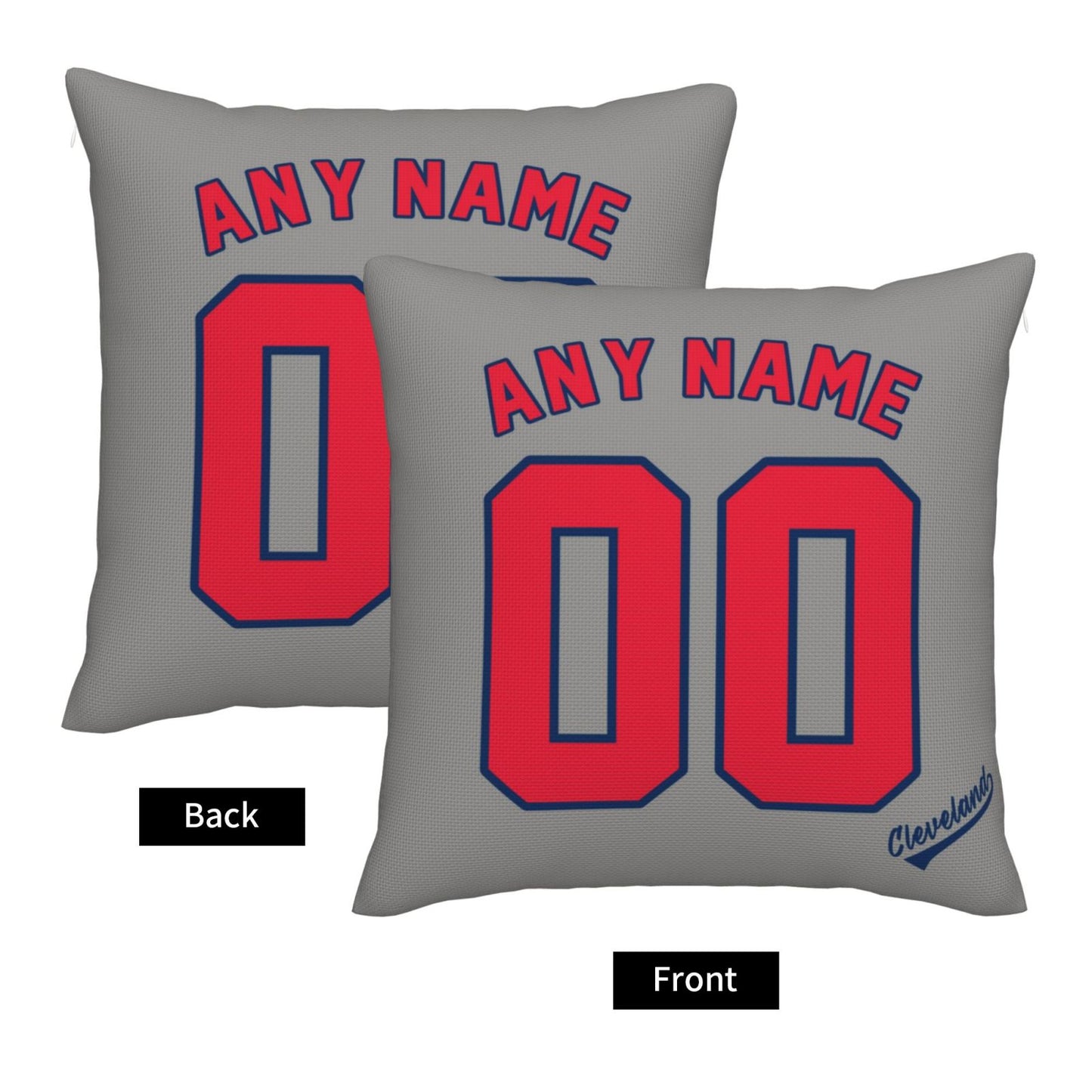 Custom Cleveland Guardians Pillow Decorative Throw Pillow Case - Print Personalized Football Team Fans Name & Number Birthday Gift Football Pillows