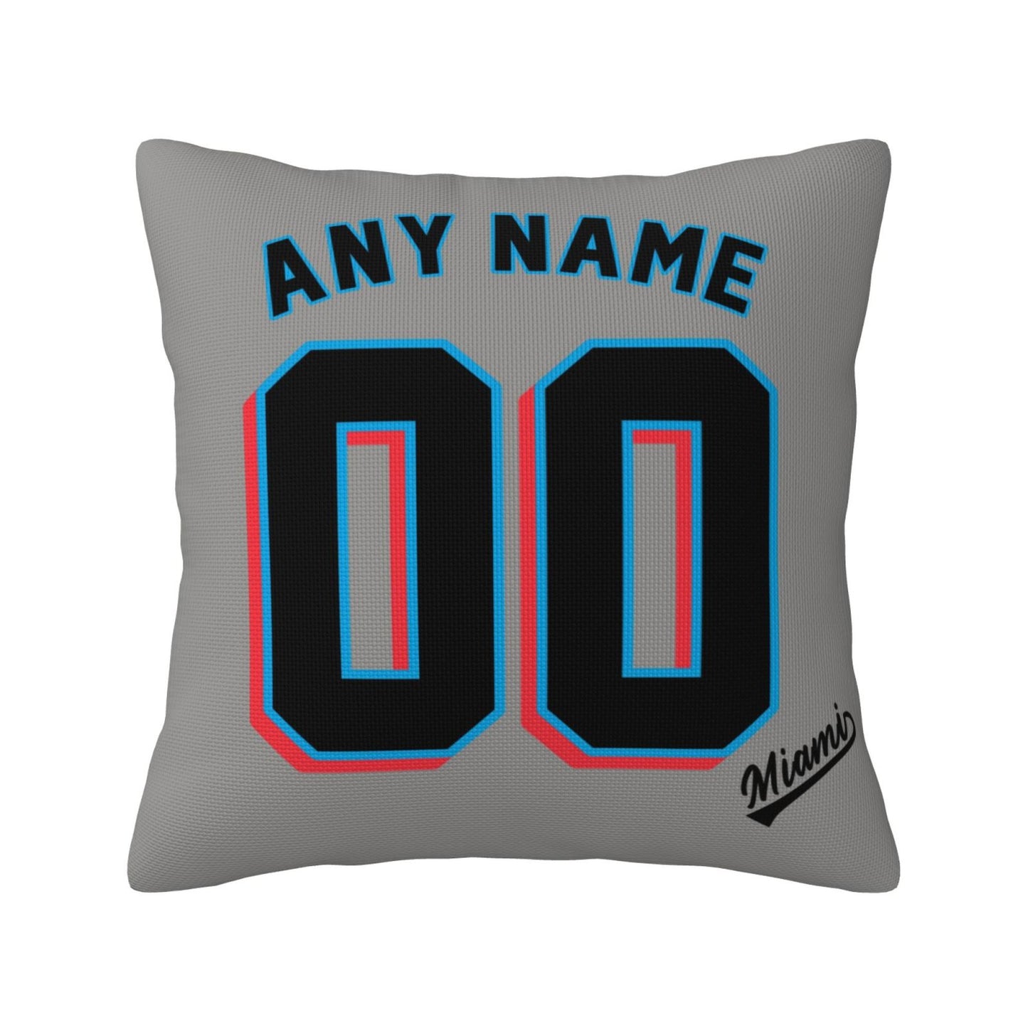Custom Miami Marlins Pillow Decorative Throw Pillow Case - Print Personalized Football Team Fans Name & Number Birthday Gift Football Pillows