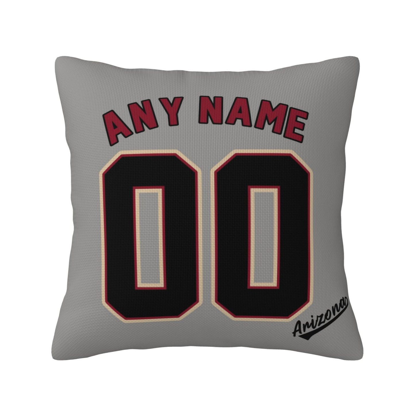 Custom A.Diamondbacks Grey Pillow Decorative Throw Pillow Case - Print Personalized Football Team Fans Name & Number Birthday Gift Football Pillows
