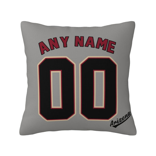 Custom A.Diamondbacks Grey Pillow Decorative Throw Pillow Case - Print Personalized Football Team Fans Name & Number Birthday Gift Football Pillows