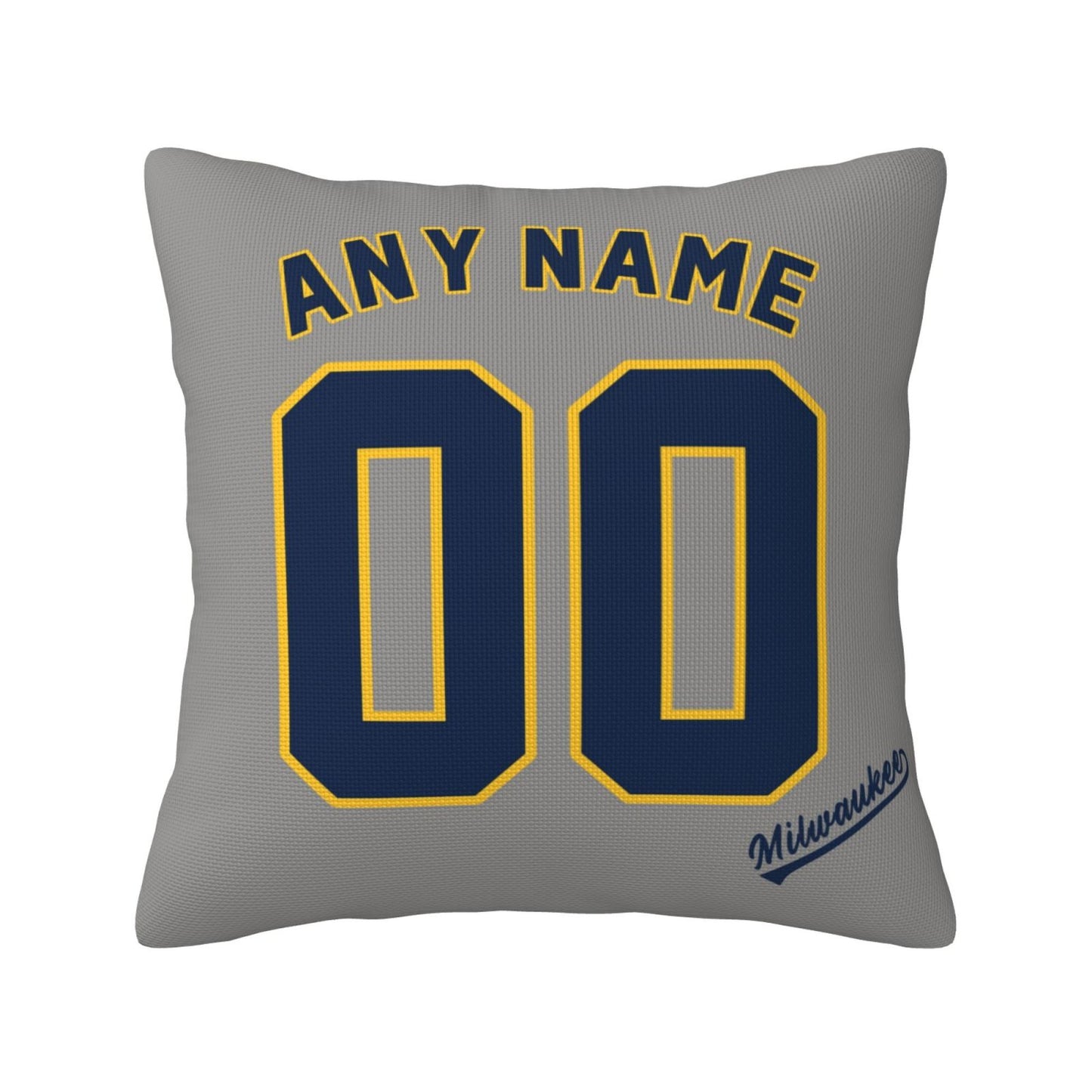 Custom Milwaukee Brewers Pillow Decorative Throw Pillow Case - Print Personalized Football Team Fans Name & Number Birthday Gift Football Pillows