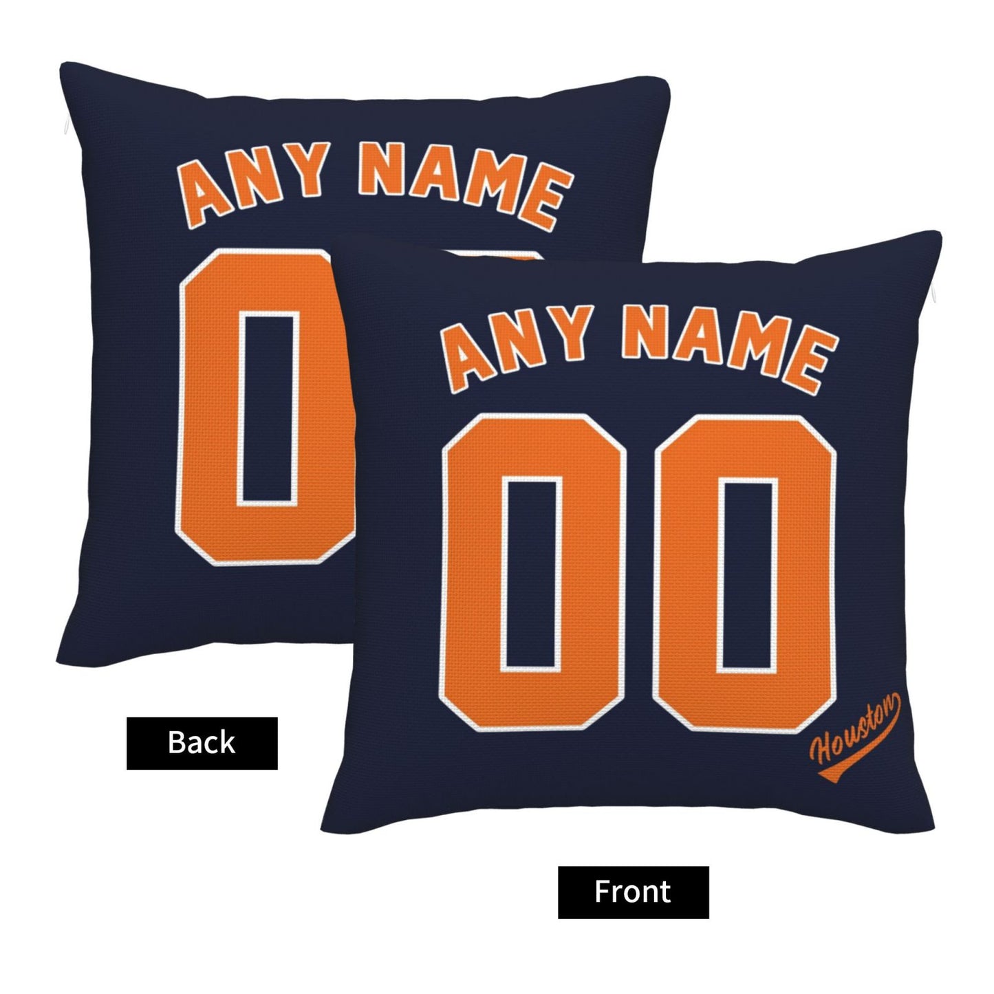 Custom Houston Astros Pillow Decorative Throw Pillow Case - Print Personalized Football Team Fans Name & Number Birthday Gift Football Pillows