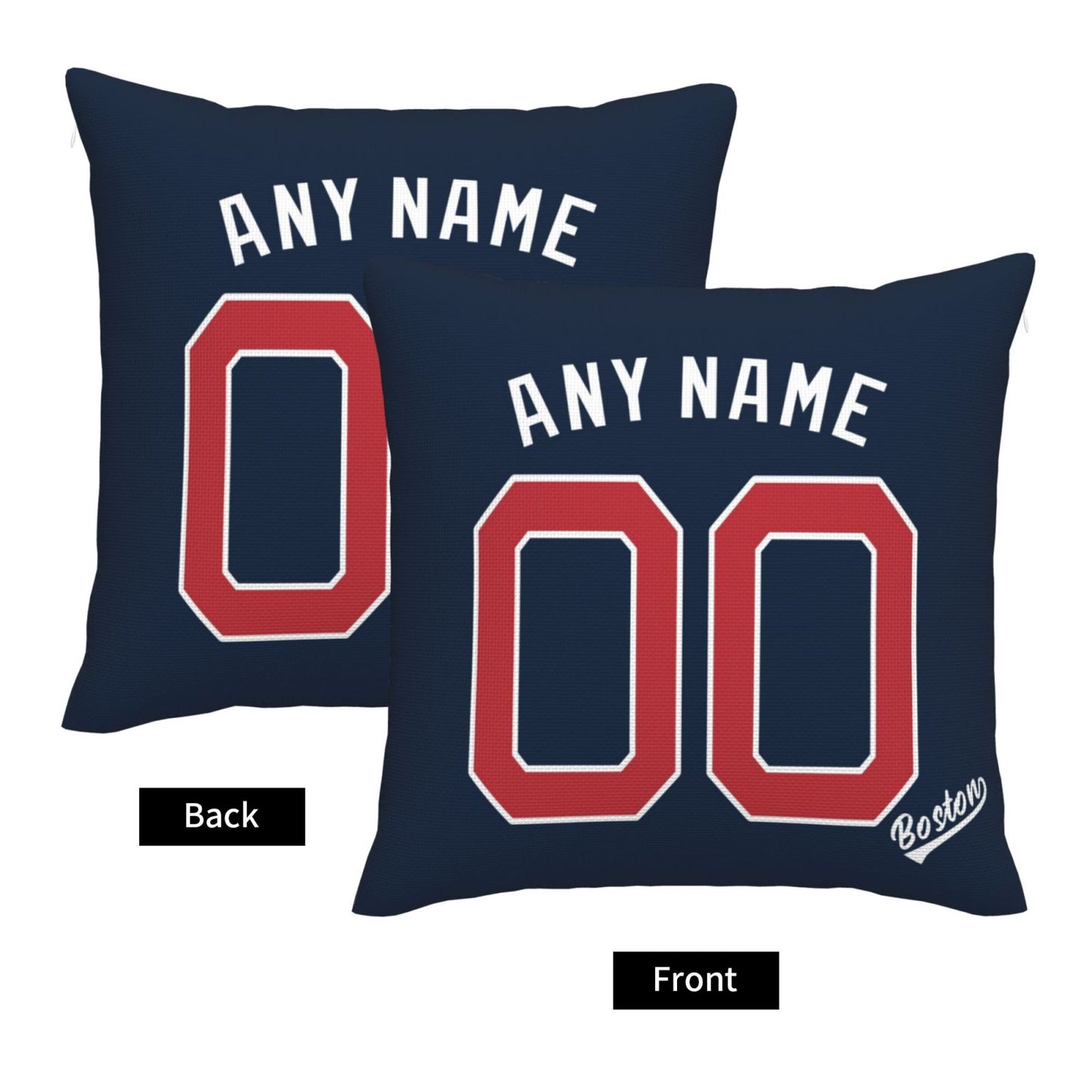 Custom Boston Red Sox Pillow Decorative Throw Pillow Case - Print Personalized Football Team Fans Name & Number Birthday Gift Football Pillows