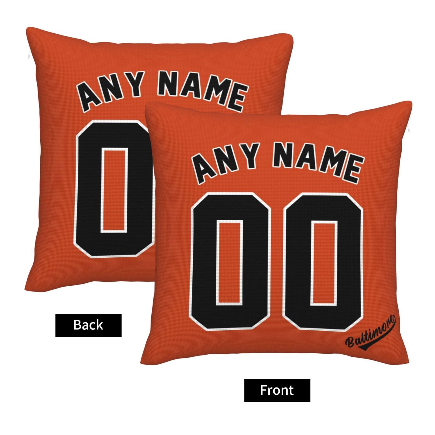 Custom Baltimore Orioles Pillow Decorative Throw Pillow Case - Print Personalized Football Team Fans Name & Number Birthday Gift Football Pillows