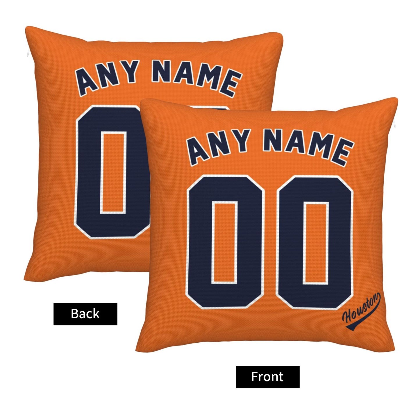 Custom Houston Astros Pillow Decorative Throw Pillow Case - Print Personalized Football Team Fans Name & Number Birthday Gift Football Pillows