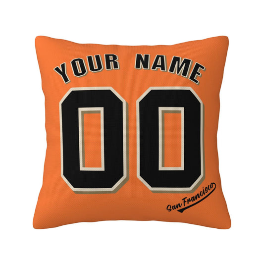 Custom San Francisco Giants Pillow Decorative Throw Pillow Case - Print Personalized Football Team Fans Name & Number Birthday Gift Football Pillows