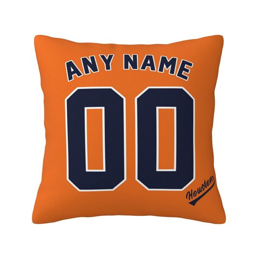 Custom Houston Astros Pillow Decorative Throw Pillow Case - Print Personalized Football Team Fans Name & Number Birthday Gift Football Pillows