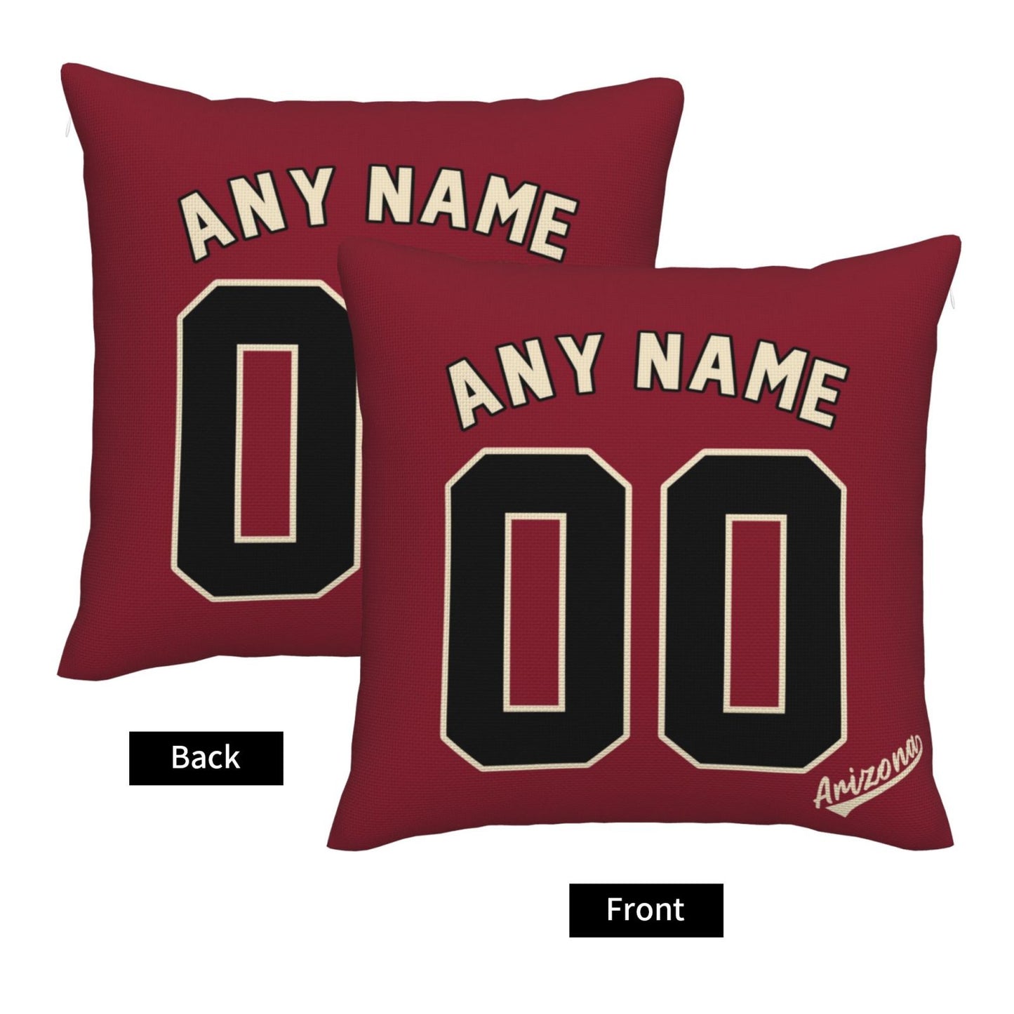 Custom A.Diamondbacks Red Pillow Decorative Throw Pillow Case - Print Personalized Football Team Fans Name & Number Birthday Gift Football Pillows