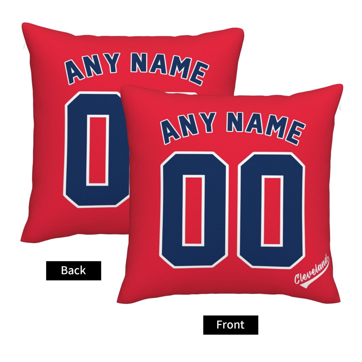Custom Cleveland Guardians Pillow Decorative Throw Pillow Case - Print Personalized Football Team Fans Name & Number Birthday Gift Football Pillows