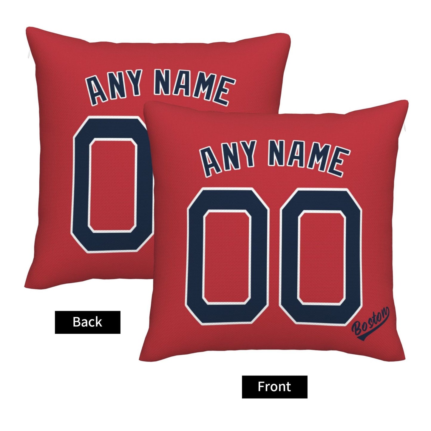 Custom Boston Red Sox Pillow Decorative Throw Pillow Case - Print Personalized Football Team Fans Name & Number Birthday Gift Football Pillows