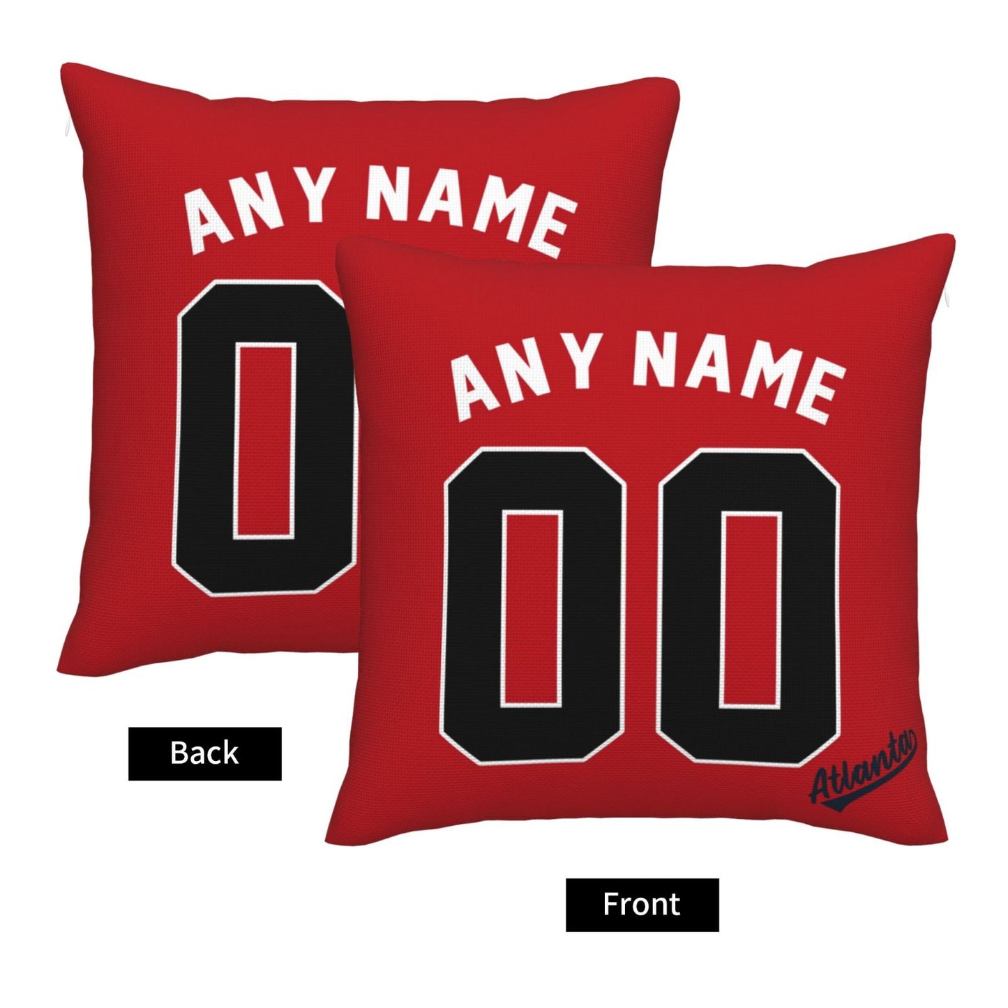 Custom Atlanta Braves Pillow Decorative Throw Pillow Case - Print Personalized Football Team Fans Name & Number Birthday Gift Football Pillows