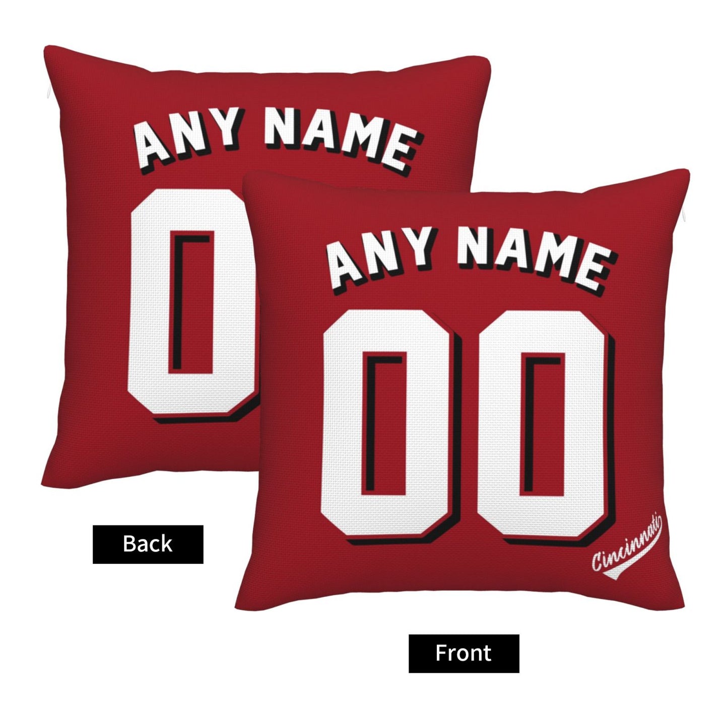 Custom Cincinnati Reds Pillow Decorative Throw Pillow Case - Print Personalized Football Team Fans Name & Number Birthday Gift Football Pillows