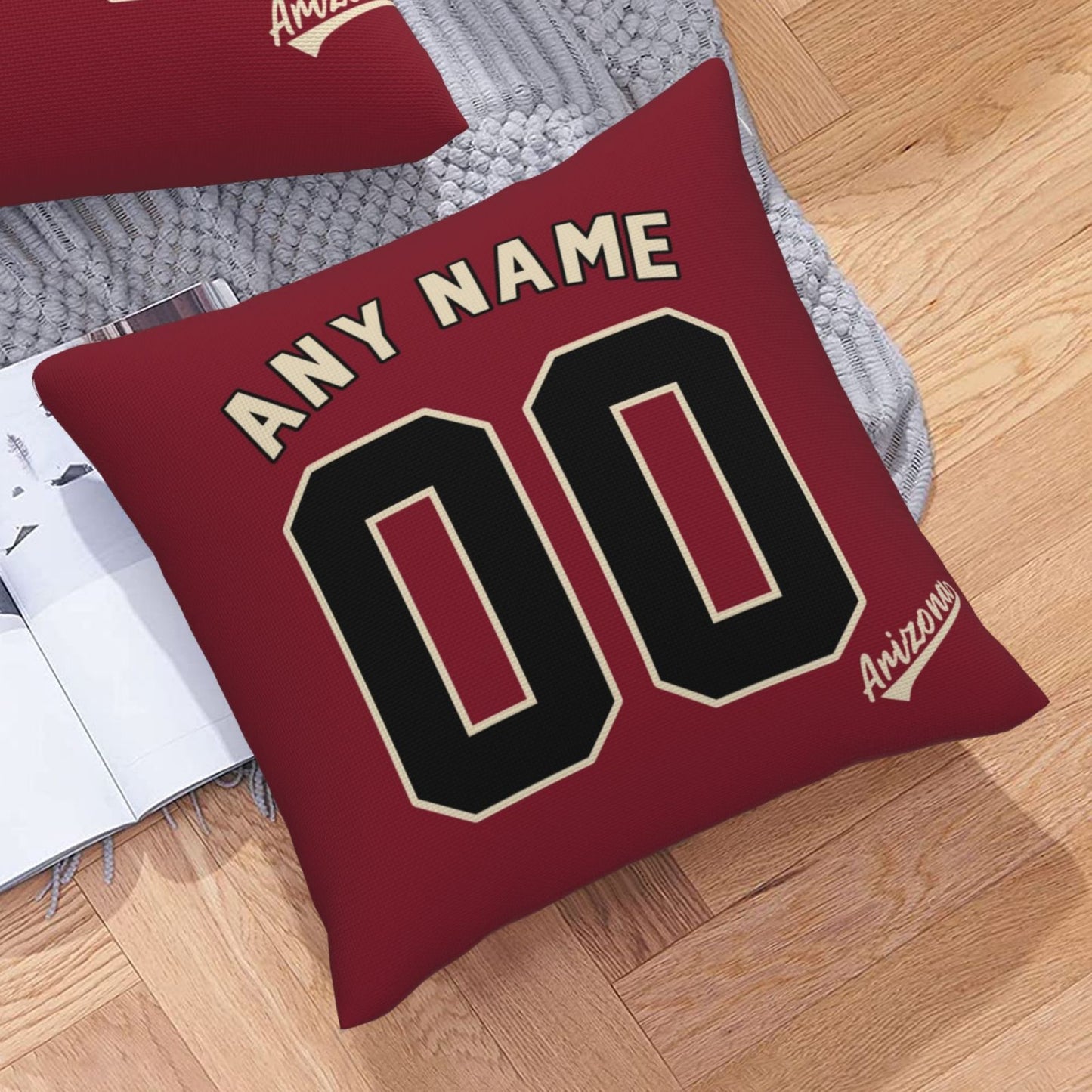 Custom A.Diamondbacks Red Pillow Decorative Throw Pillow Case - Print Personalized Football Team Fans Name & Number Birthday Gift Football Pillows