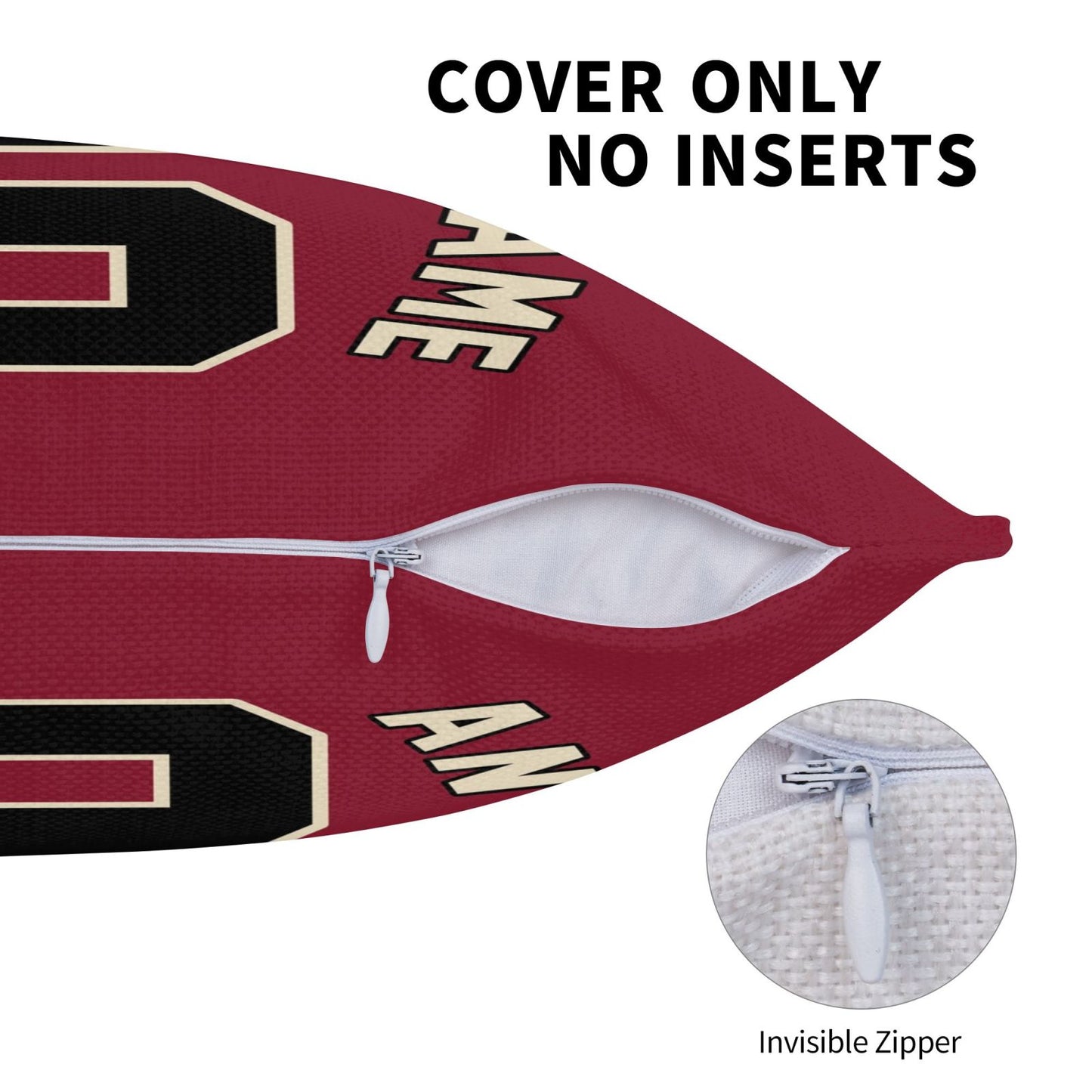 Custom A.Diamondbacks Red Pillow Decorative Throw Pillow Case - Print Personalized Football Team Fans Name & Number Birthday Gift Football Pillows