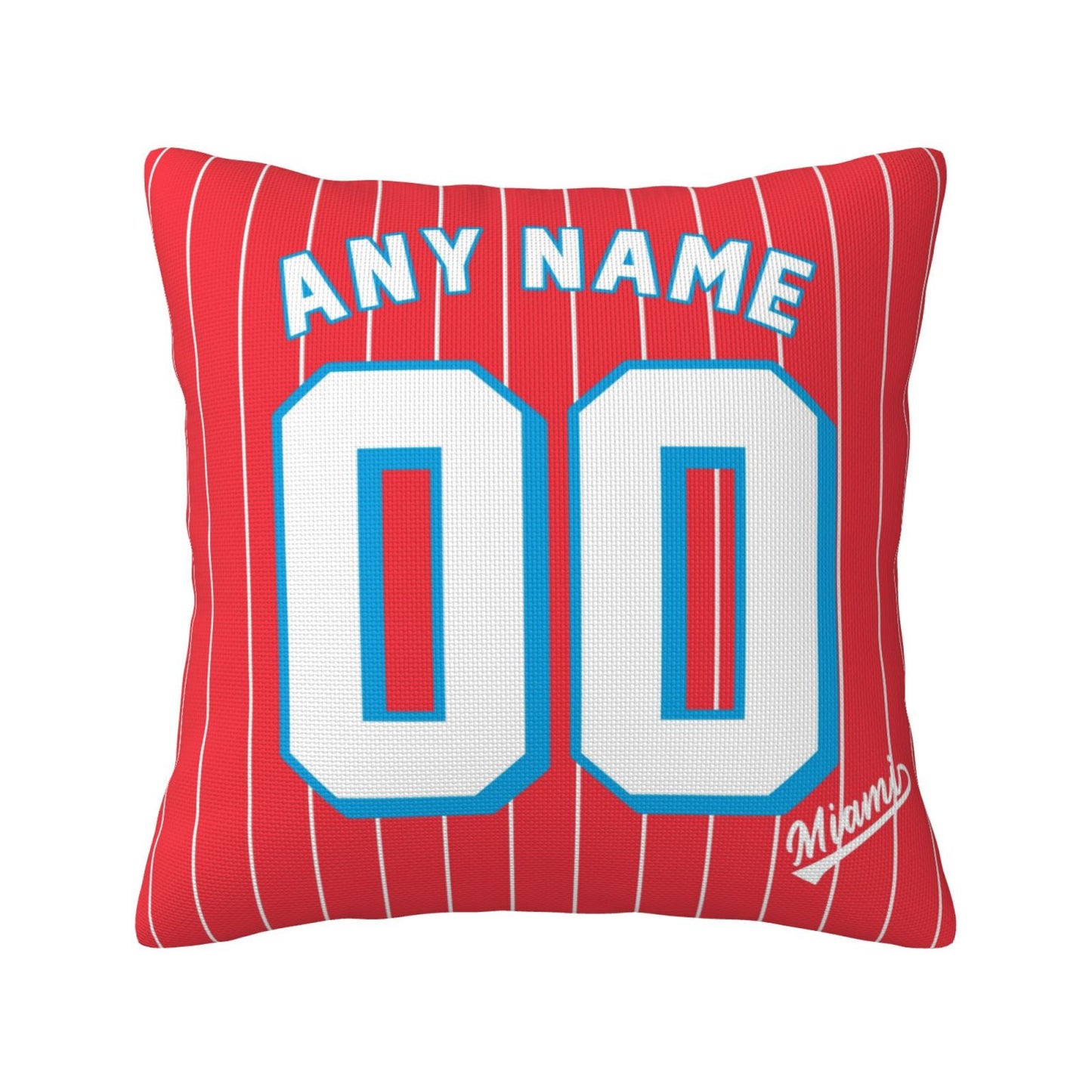 Custom Miami Marlins Pillow Decorative Throw Pillow Case - Print Personalized Football Team Fans Name & Number Birthday Gift Football Pillows