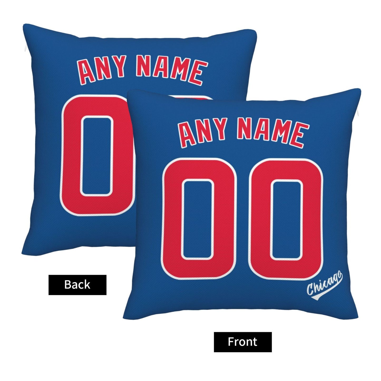 Custom Chicago Cubs Pillow Decorative Throw Pillow Case - Print Personalized Football Team Fans Name & Number Birthday Gift Football Pillows