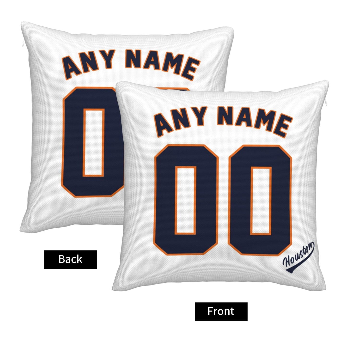 Custom Houston Astros Pillow Decorative Throw Pillow Case - Print Personalized Football Team Fans Name & Number Birthday Gift Football Pillows