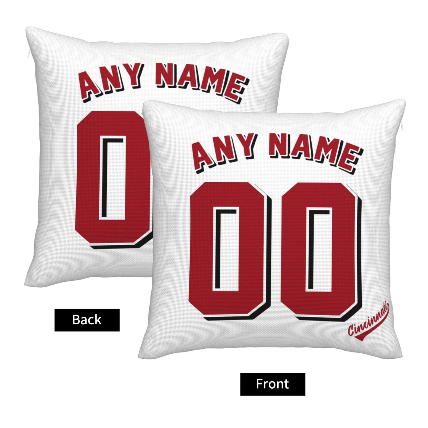 Custom Cincinnati Reds Pillow Decorative Throw Pillow Case - Print Personalized Football Team Fans Name & Number Birthday Gift Football Pillows