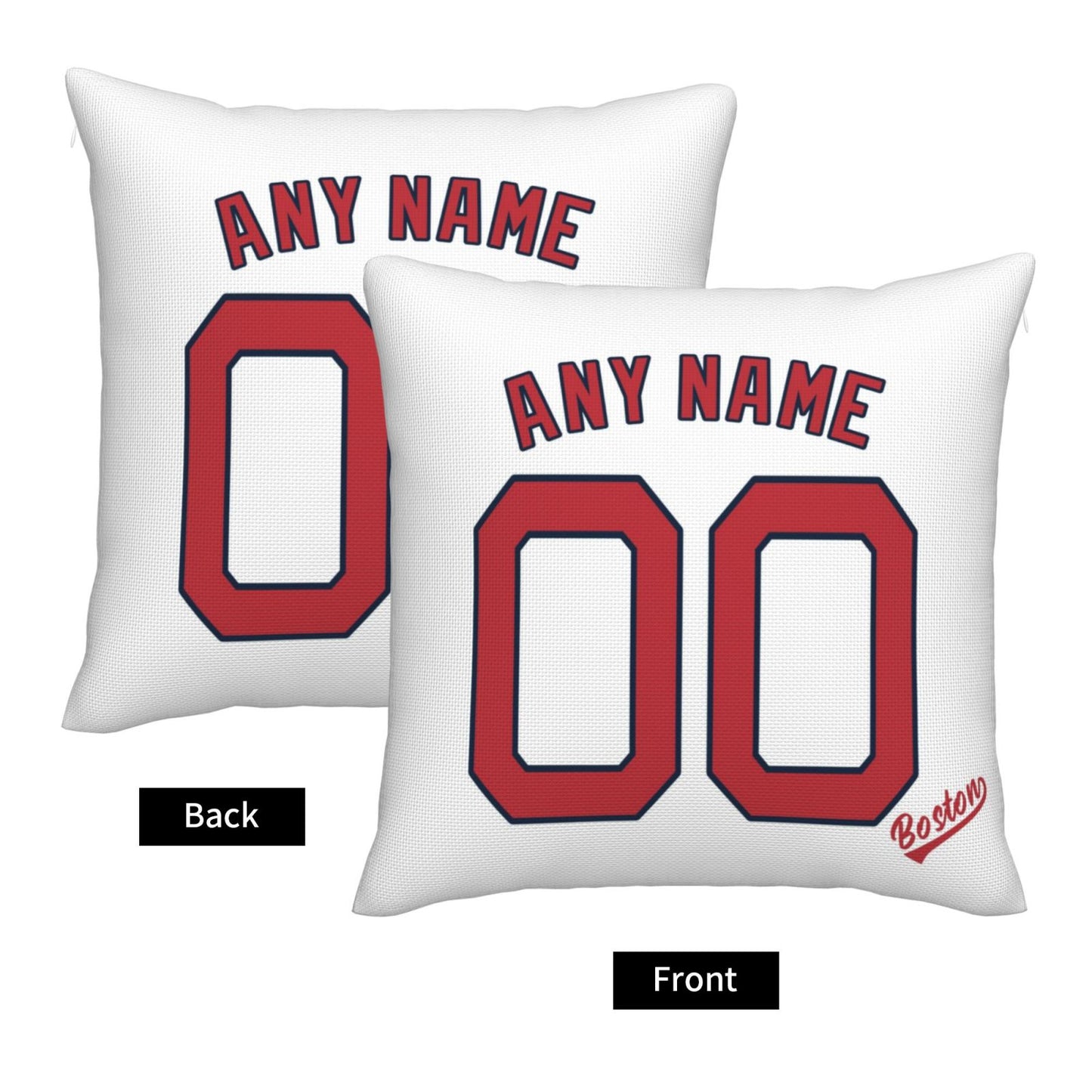 Custom Boston Red Sox Pillow Decorative Throw Pillow Case - Print Personalized Football Team Fans Name & Number Birthday Gift Football Pillows