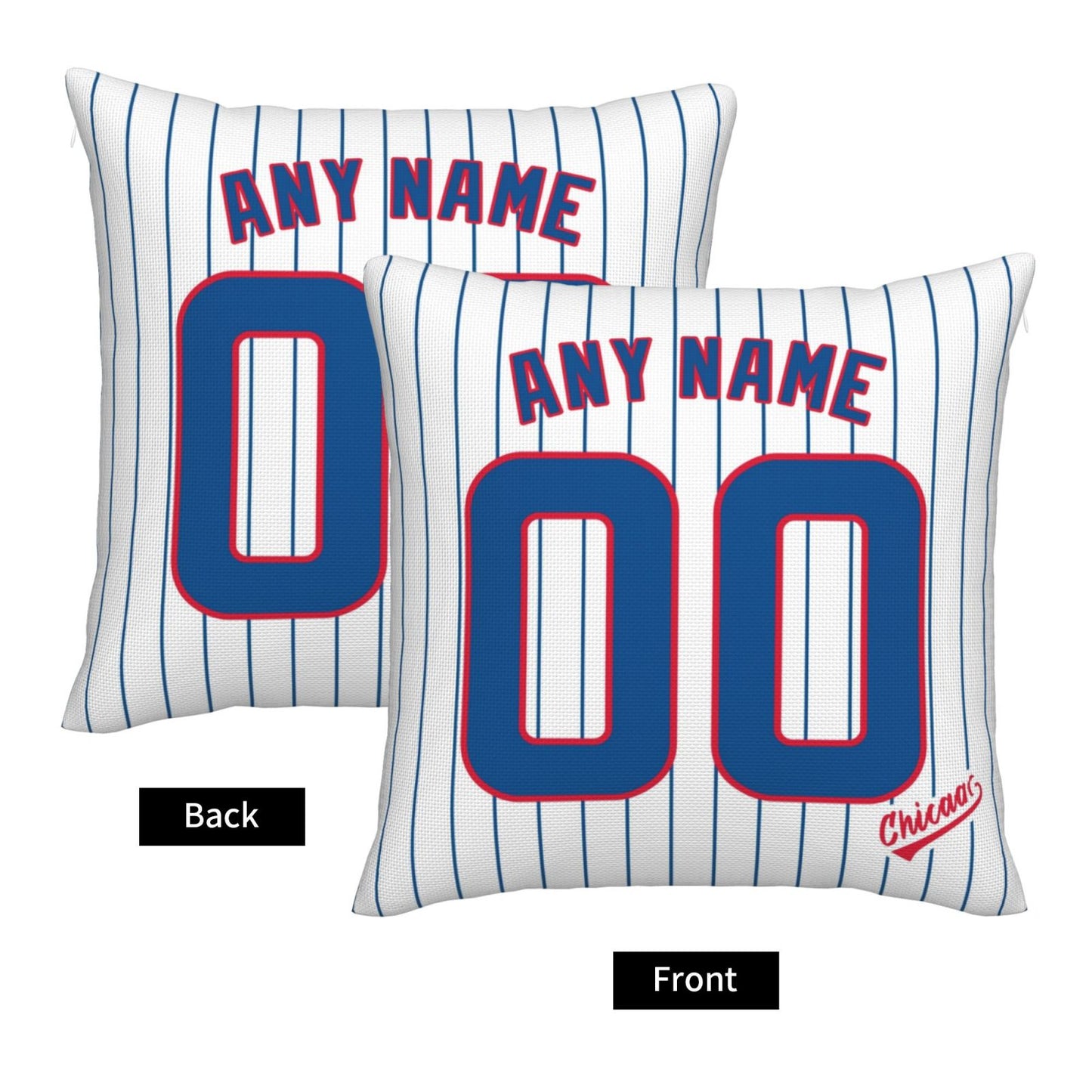Custom Chicago Cubs Pillow Decorative Throw Pillow Case - Print Personalized Football Team Fans Name & Number Birthday Gift Football Pillows