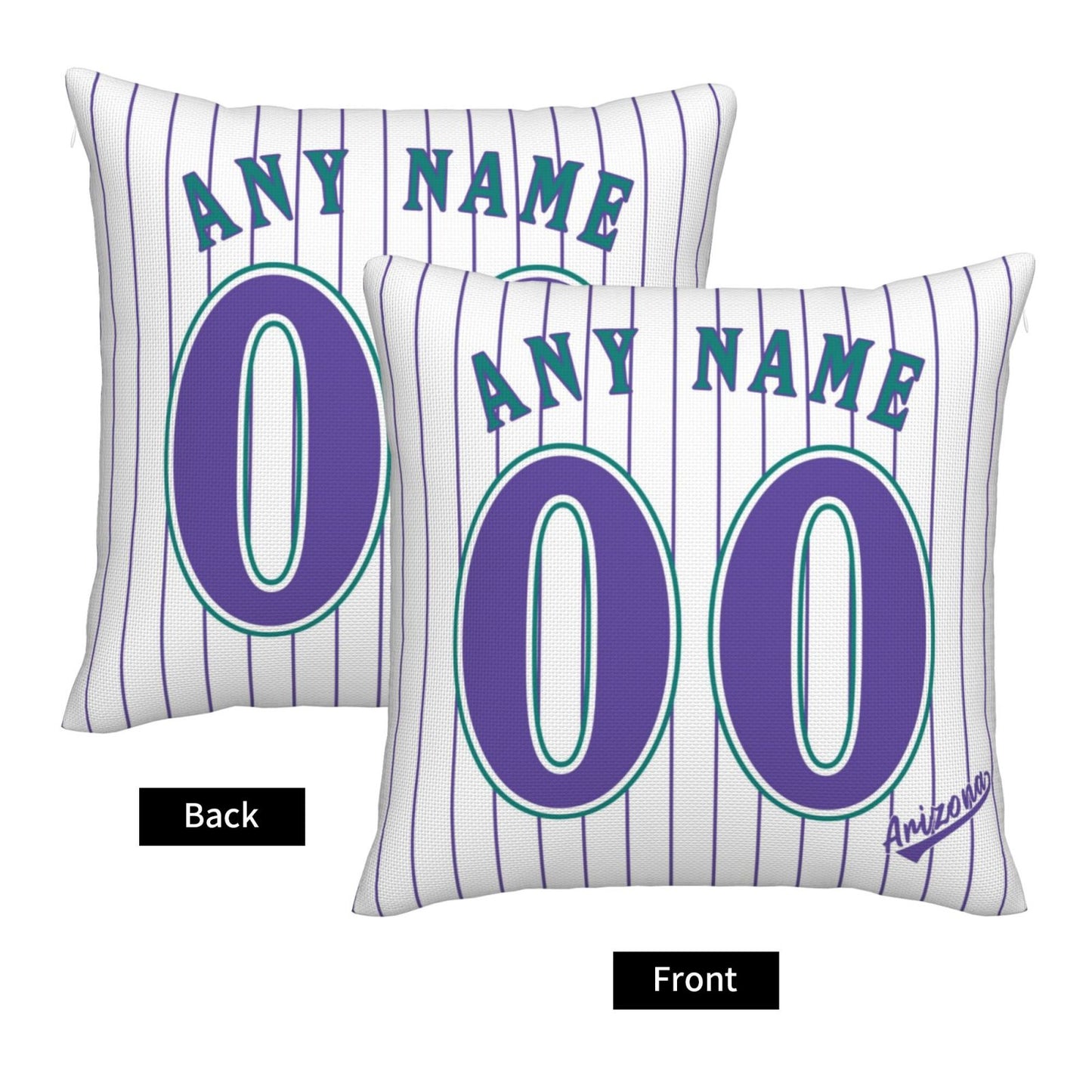 Custom A.Diamondbacks White-Stripe Pillow Decorative Throw Pillow Case - Print Personalized Football Team Fans Name & Number Birthday Gift Football Pillows