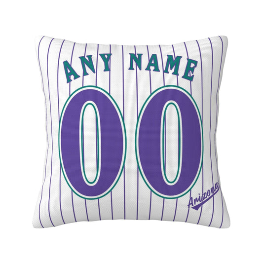 Custom A.Diamondbacks White-Stripe Pillow Decorative Throw Pillow Case - Print Personalized Football Team Fans Name & Number Birthday Gift Football Pillows