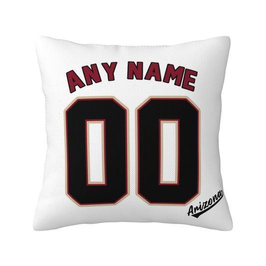 Custom A.Diamondbacks White Pillow Decorative Throw Pillow Case - Print Personalized Football Team Fans Name & Number Birthday Gift Football Pillows