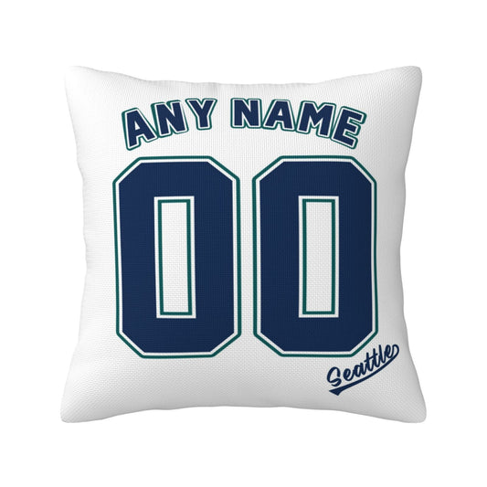 Custom Seattle Mariners Pillow Decorative Throw Pillow Case - Print Personalized Football Team Fans Name & Number Birthday Gift Football Pillows