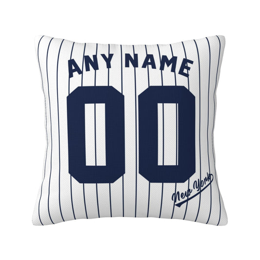 Custom New York Yankees Pillow Decorative Throw Pillow Case - Print Personalized Football Team Fans Name & Number Birthday Gift Football Pillows