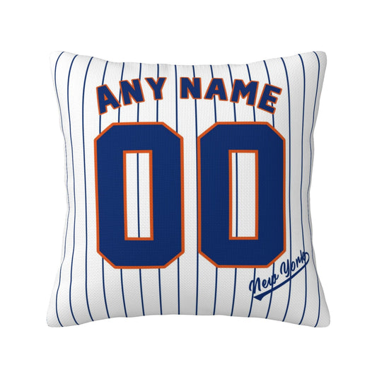Custom New York Mets Pillow Decorative Throw Pillow Case - Print Personalized Football Team Fans Name & Number Birthday Gift Football Pillows