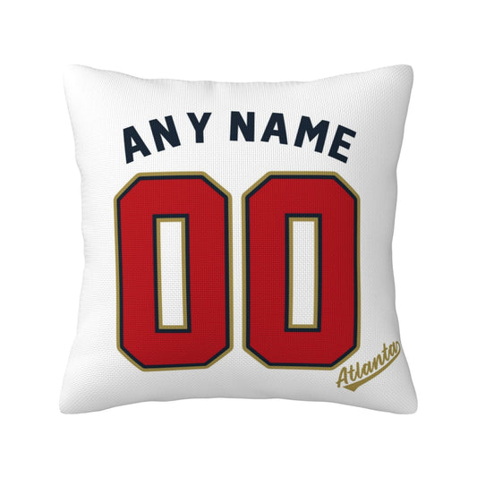 Custom Atlanta Braves Pillow Decorative Throw Pillow Case - Print Personalized Football Team Fans Name & Number Birthday Gift Football Pillows