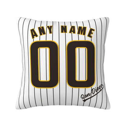 Custom San Diego Padres Pillow Decorative Throw Pillow Case - Print Personalized Football Team Fans Name & Number Birthday Gift Football Pillows