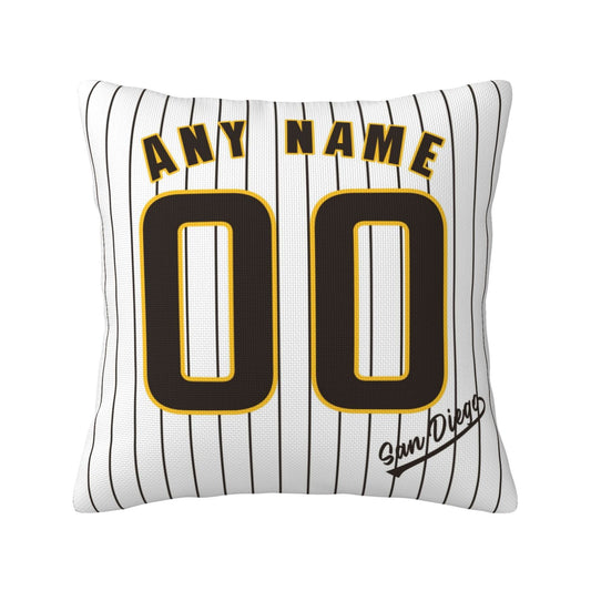 Custom San Diego Padres Pillow Decorative Throw Pillow Case - Print Personalized Football Team Fans Name & Number Birthday Gift Football Pillows