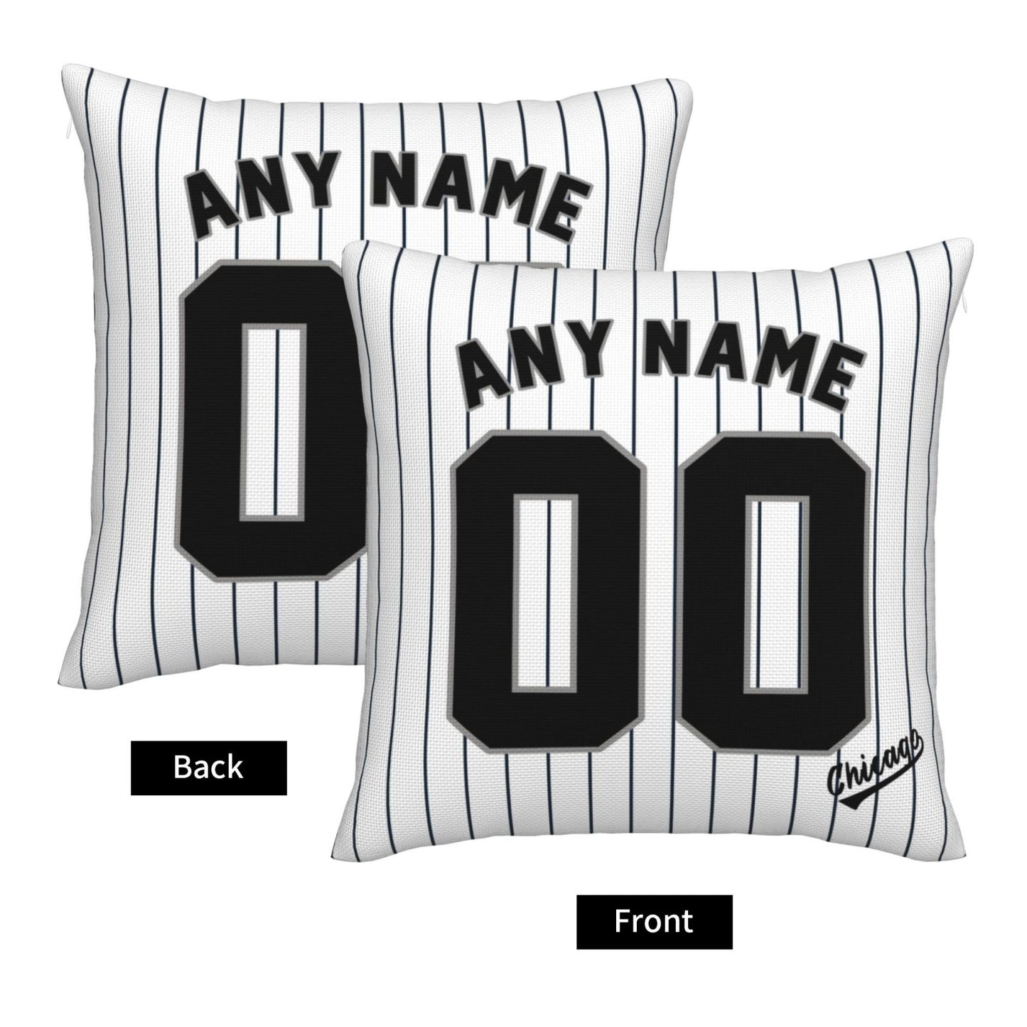 Custom Chicago White Sox Pillow Decorative Throw Pillow Case - Print Personalized Football Team Fans Name & Number Birthday Gift Football Pillows