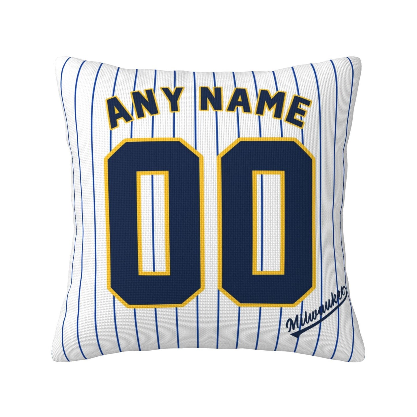 Custom Milwaukee Brewers Pillow Decorative Throw Pillow Case - Print Personalized Football Team Fans Name & Number Birthday Gift Football Pillows
