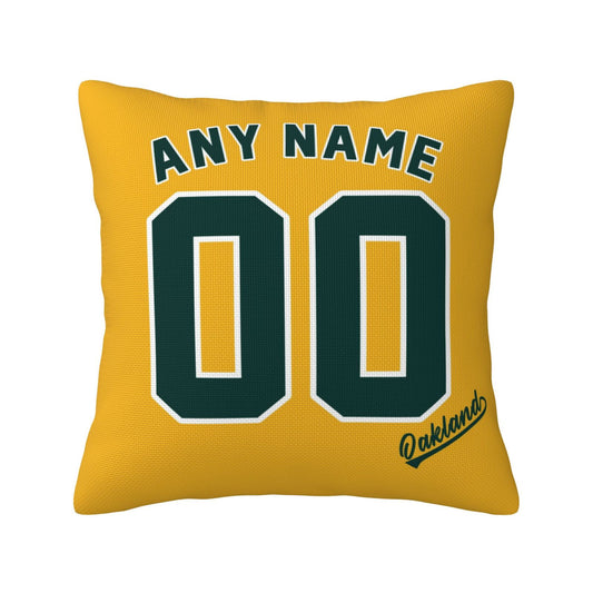 Custom Oakland Athletics Pillow Decorative Throw Pillow Case - Print Personalized Football Team Fans Name & Number Birthday Gift Football Pillows