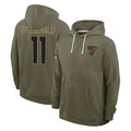 A.Cardinals #11 Larry Fitzgerald Player Olive Salute to Service Hoodies BALCE Stitched Jerseys