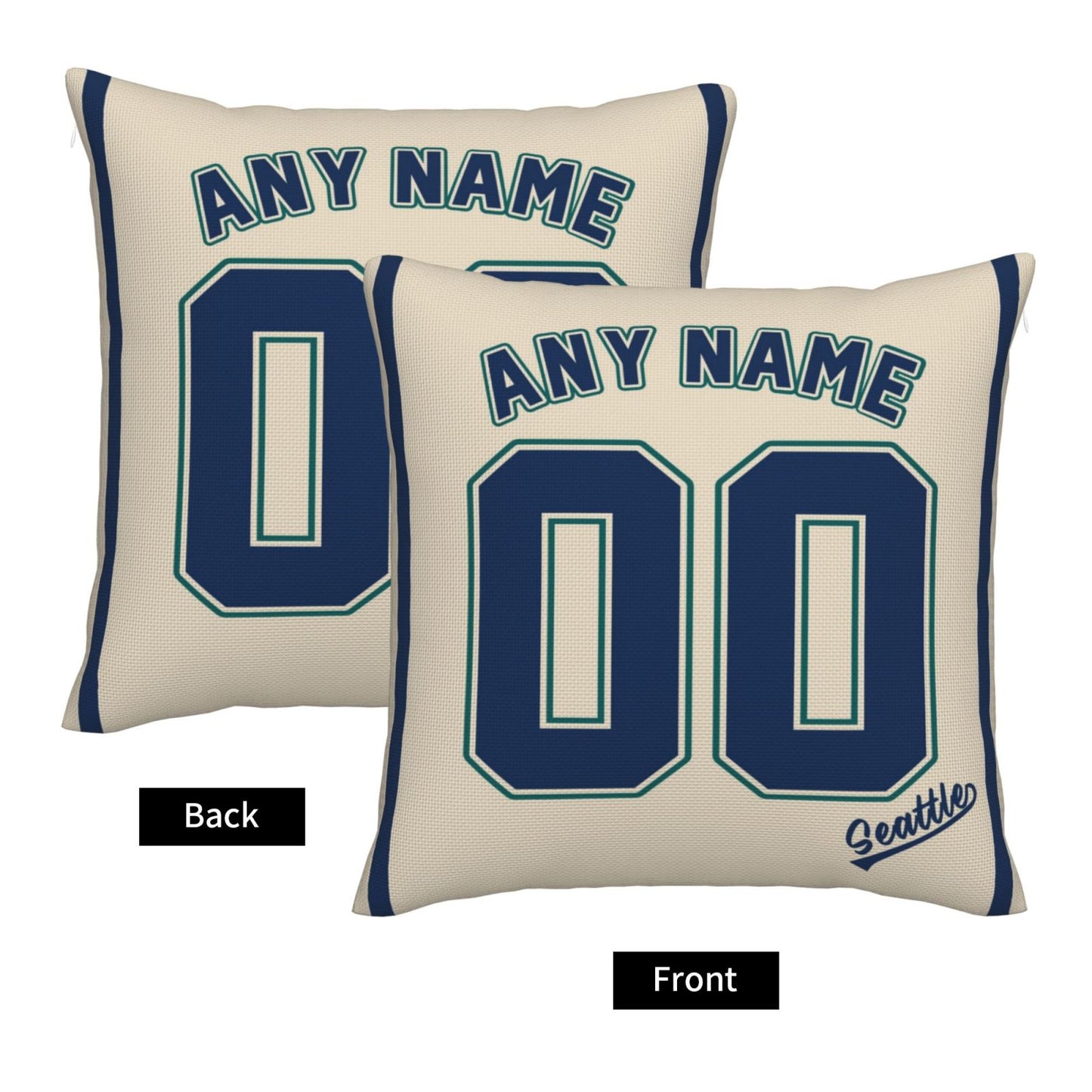 Custom Seattle Mariners Pillow Decorative Throw Pillow Case - Print Personalized Football Team Fans Name & Number Birthday Gift Football Pillows