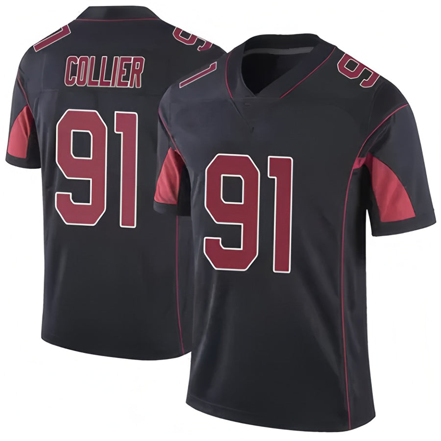 A.Cardinals #91 L.J. Collier Player Black Vapor Limited Elite BALCE Stitched Jerseys
