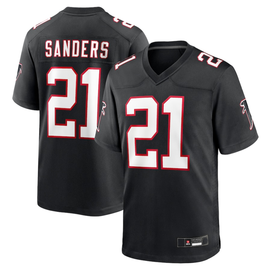 A.Falcons #21 Deion Sanders Black Player Game BALCE Stitched Jerseys