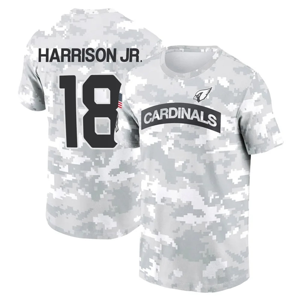 A.Cardinals #18 Marvin Harrison Jr. Player Salute to Service Hoodies & T-Shirts BALCE Stitched Jerseys