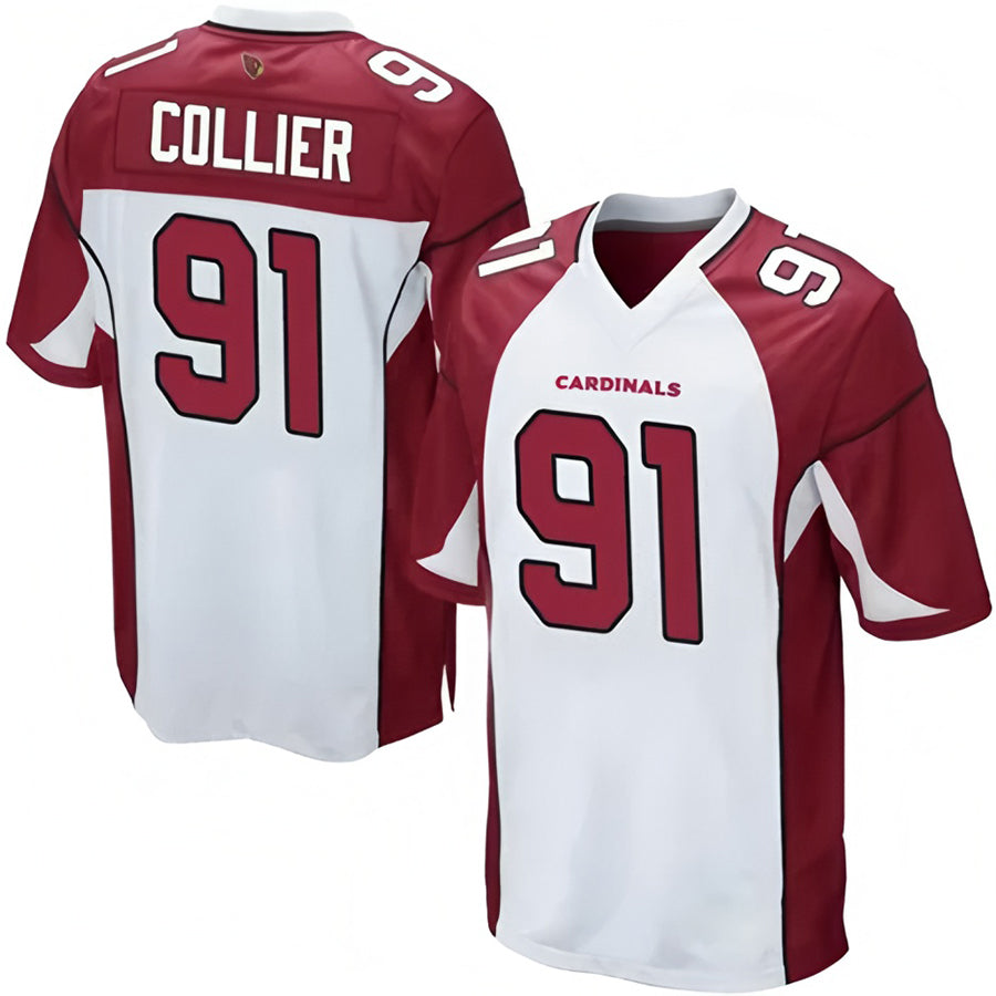 A.Cardinals #91 L.J. Collier Player White Game BALCE Stitched Jerseys