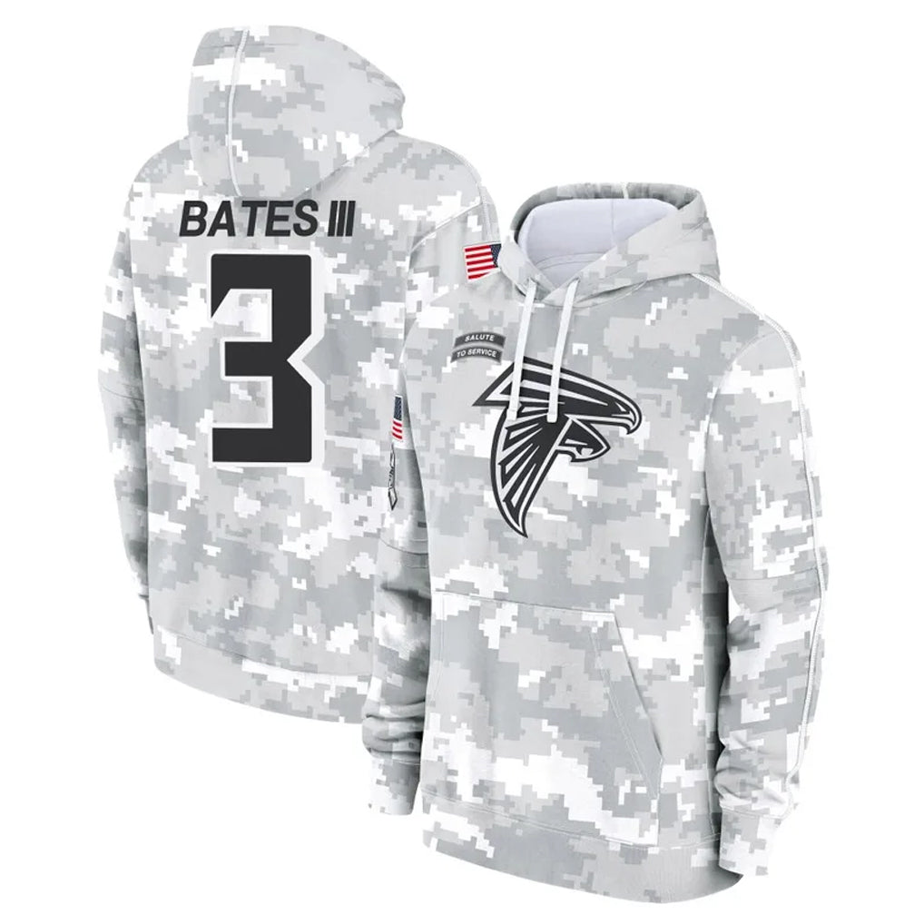 A.Falcons #3 Jessie Bates III Player Camo Arctic Salute to Service Hoodies Limited BALCE Stitched Jerseys