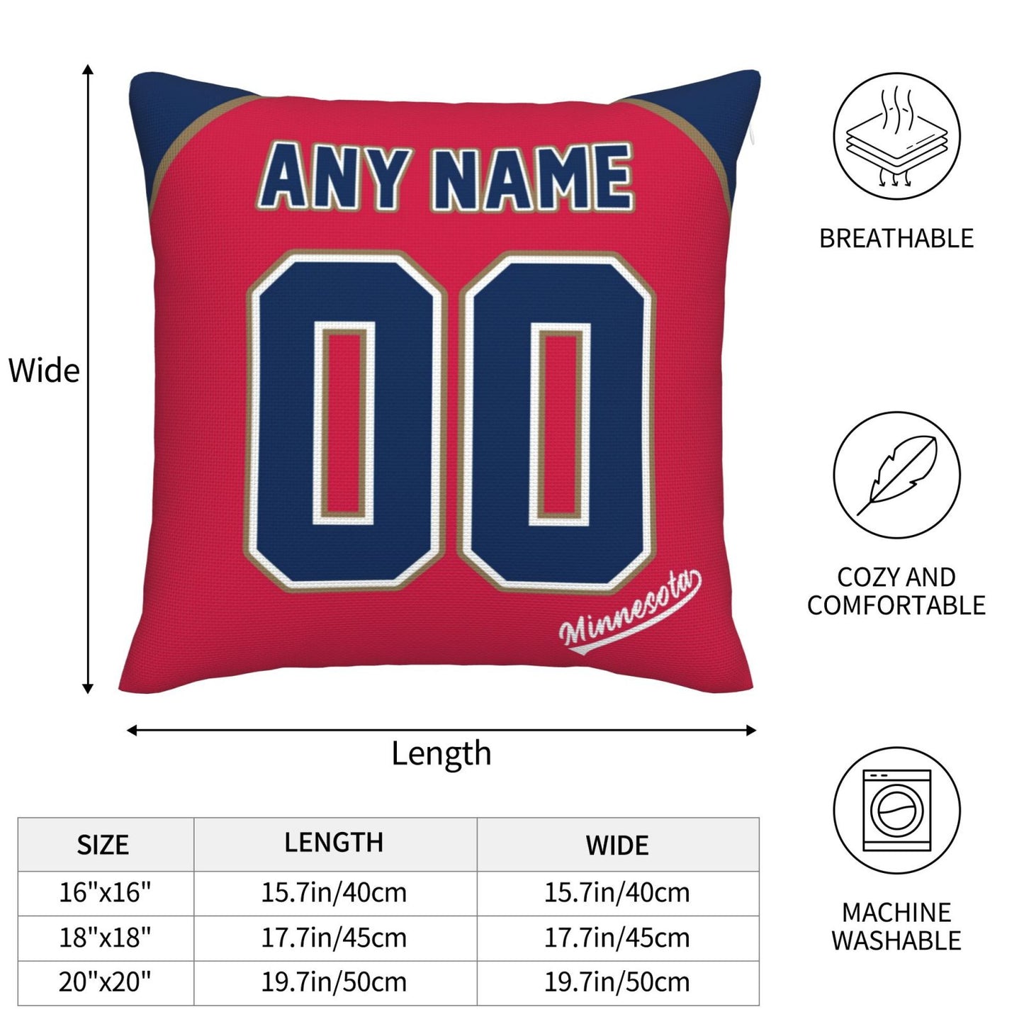 Custom Minnesota Twins Pillow Decorative Throw Pillow Case - Print Personalized Football Team Fans Name & Number Birthday Gift Football Pillows