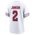 A.Cardinals #2 Will Johnson Player White Home Game BALCE Stitched Jerseys