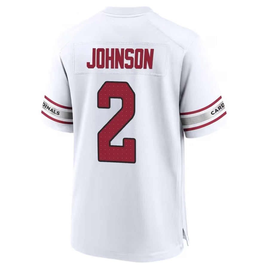 A.Cardinals #2 Will Johnson Player White Home Game BALCE Stitched Jerseys