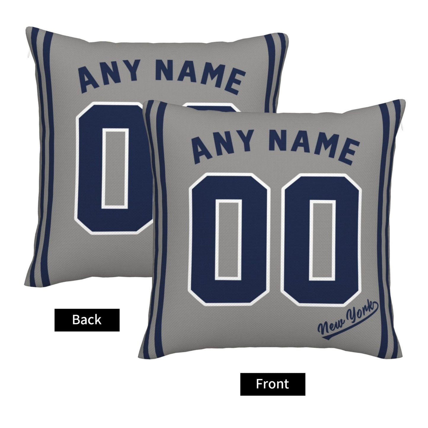 Custom New York Yankees Pillow Decorative Throw Pillow Case - Print Personalized Football Team Fans Name & Number Birthday Gift Football Pillows