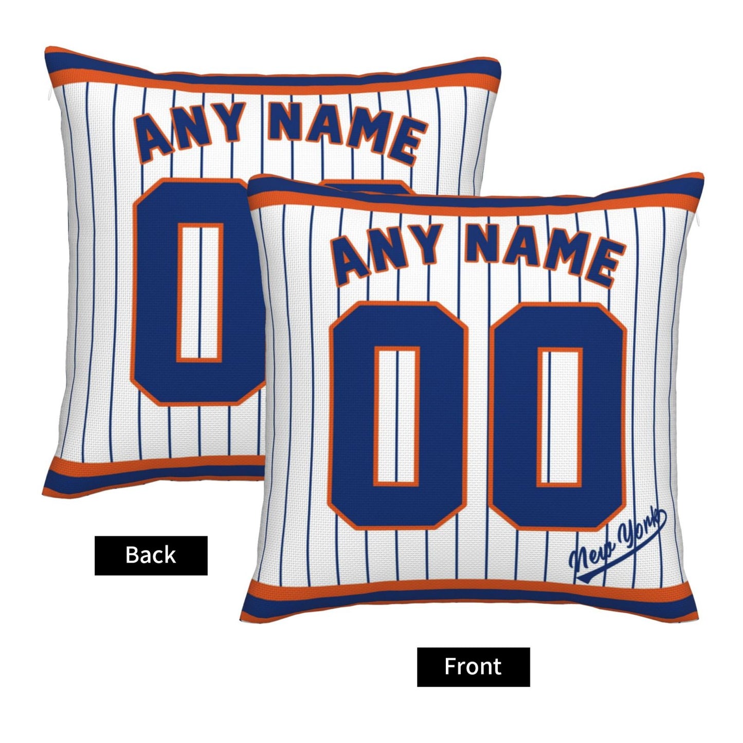 Custom New York Mets Pillow Decorative Throw Pillow Case - Print Personalized Football Team Fans Name & Number Birthday Gift Football Pillows